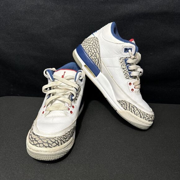 Nike Air Jordan III 3 OG True Blue Retro 2016 854261-106 sz 5.5Y pre-owned - Picture 1 of 8